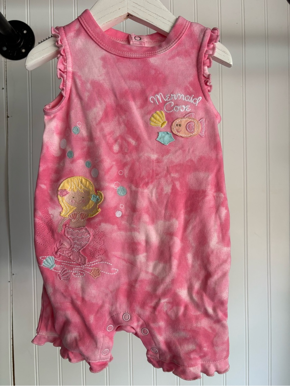 100% COTTON SONOMA 3-6 MONTHS ✨ infant mermaid romper pink VGUC